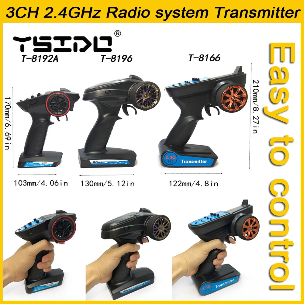 Nadajnik radiowy 3CH 2,4 GHz do zdalnego sterowania kontrolerem gąsienicowym 1/10 1/8 z odbiornikiem do łodzi RC PK TG3 FS-GT3B