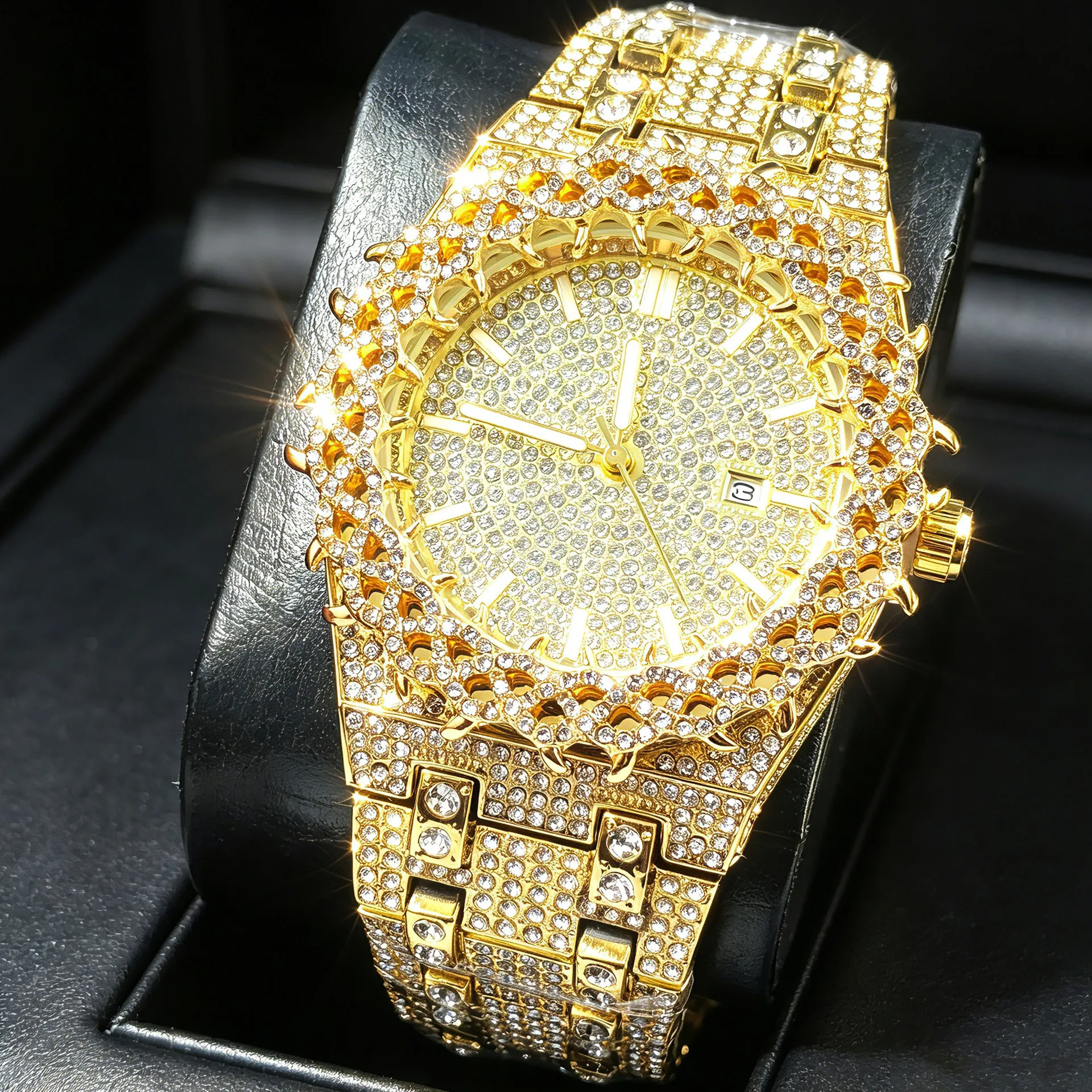 Thorns Decorative Design Hot Selling Ice Out High Quality Hip Hop Diamond Quartz Watch for Men Luxury Fashion AAA Watches Clock