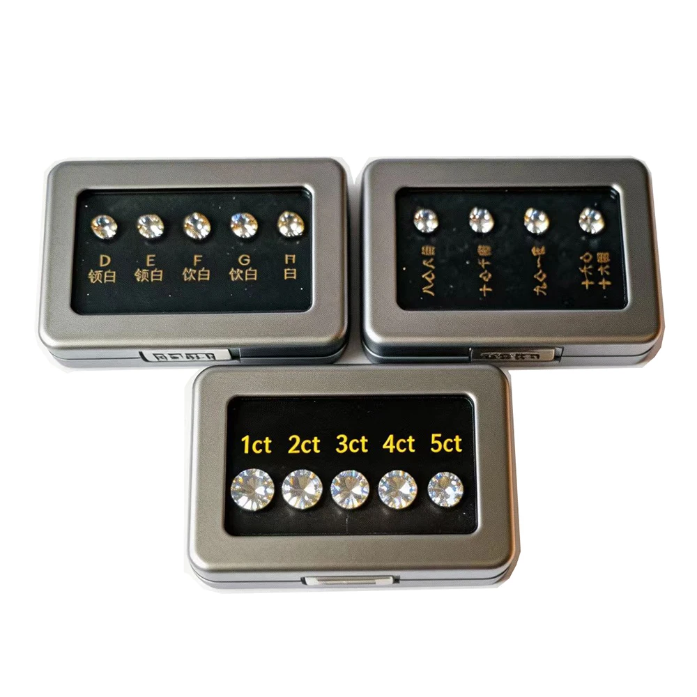 

Imitation Diamond Zirconia Size Reference Contrast Carat Weight Diameter Special Cut Scale Master Teaching Tool Gemstone Box