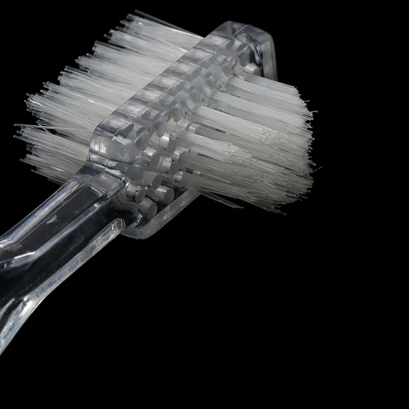 1 قطعة فرشاة الأسنان كاذبة برأسين تنظيف فرش للمنزل طقم أسنان الفم المحمولة فرشاة الأسنان الجيب