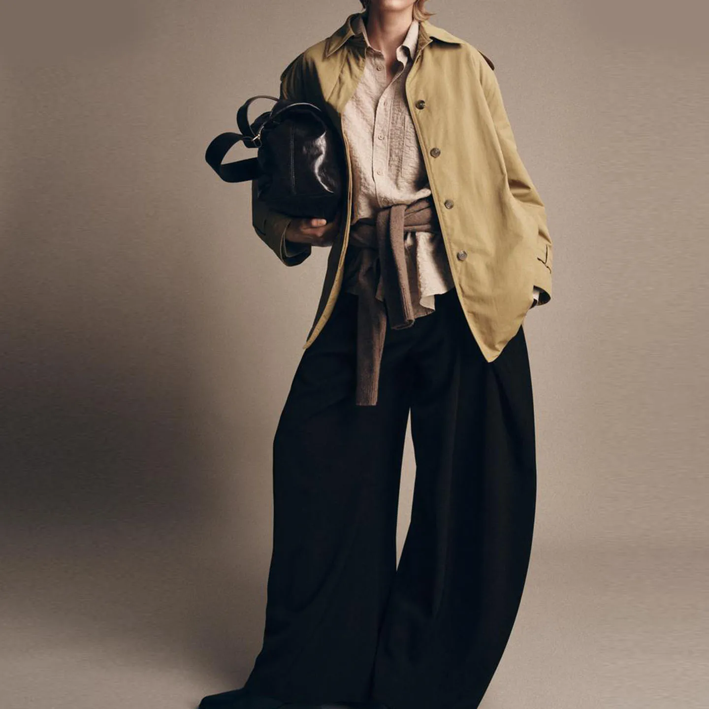 Z Women's Faionable Sweet Loose Stitched Waistcoat Windbreaker 2025 New Sle Commute Straight Tube Long Sve Coat