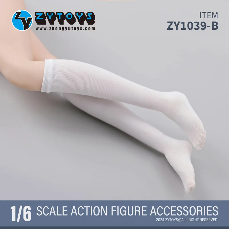 ZYTOYS-Chaussettes blanches et noires pour écolière, laçage de chaussures en cuir, accessoires de modèle Fit, figurine d'action 12 ", échelle 1/6, ZY1030, ZY1039