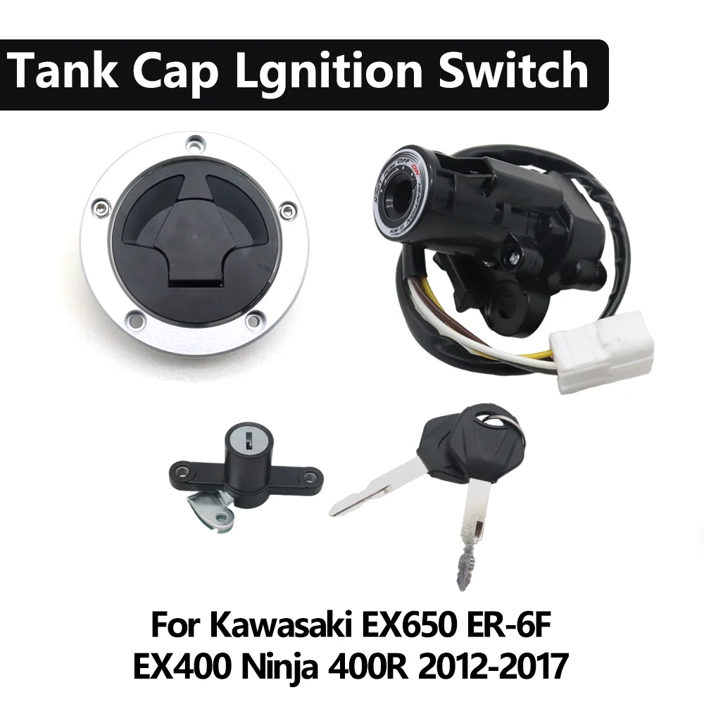 

For Kawasaki EX650 ER-6F EX400 EX ER 650 400 6F ER6F Motorcycle Ignition Switch Seat Lock Key Fuel Gas Tank Cap 1 Set