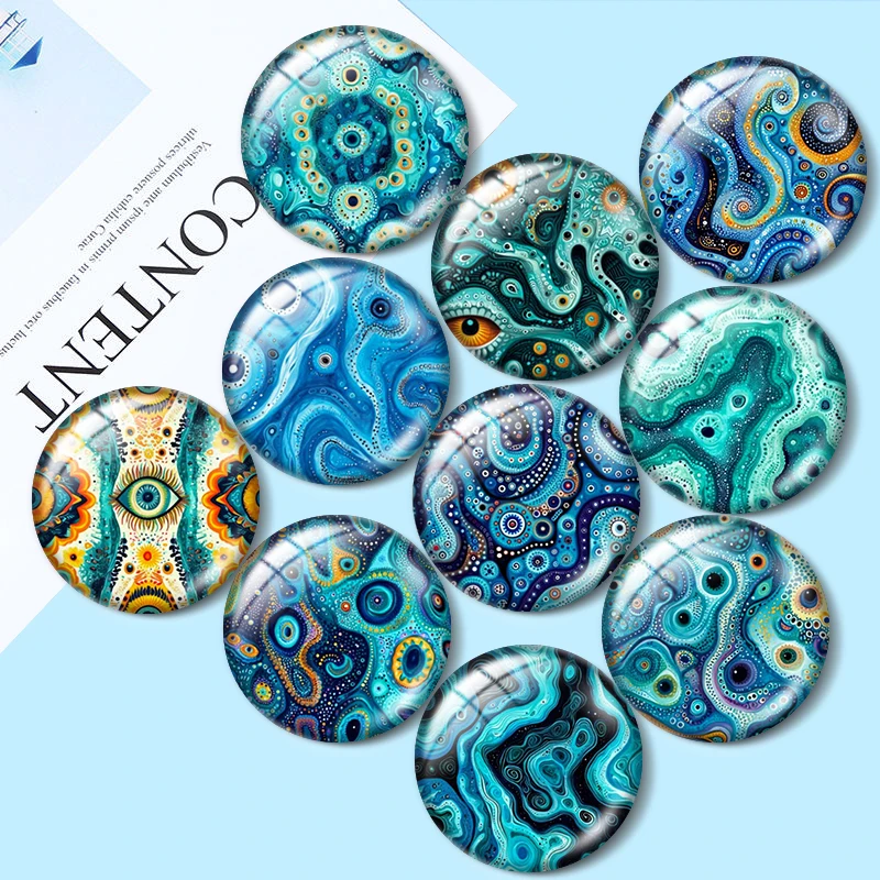 

Dotted Abstract Art 10pcs 12mm/18mm/20mm/25mm Round photo glass cabochon demo flat back Making findings