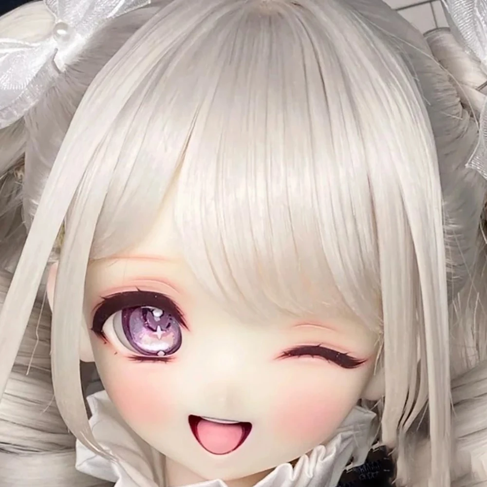 1/4 BJD Doll Head Anime Blinking Resin Material Doll Anime DIY Doll Head No Makeup Toys Gift