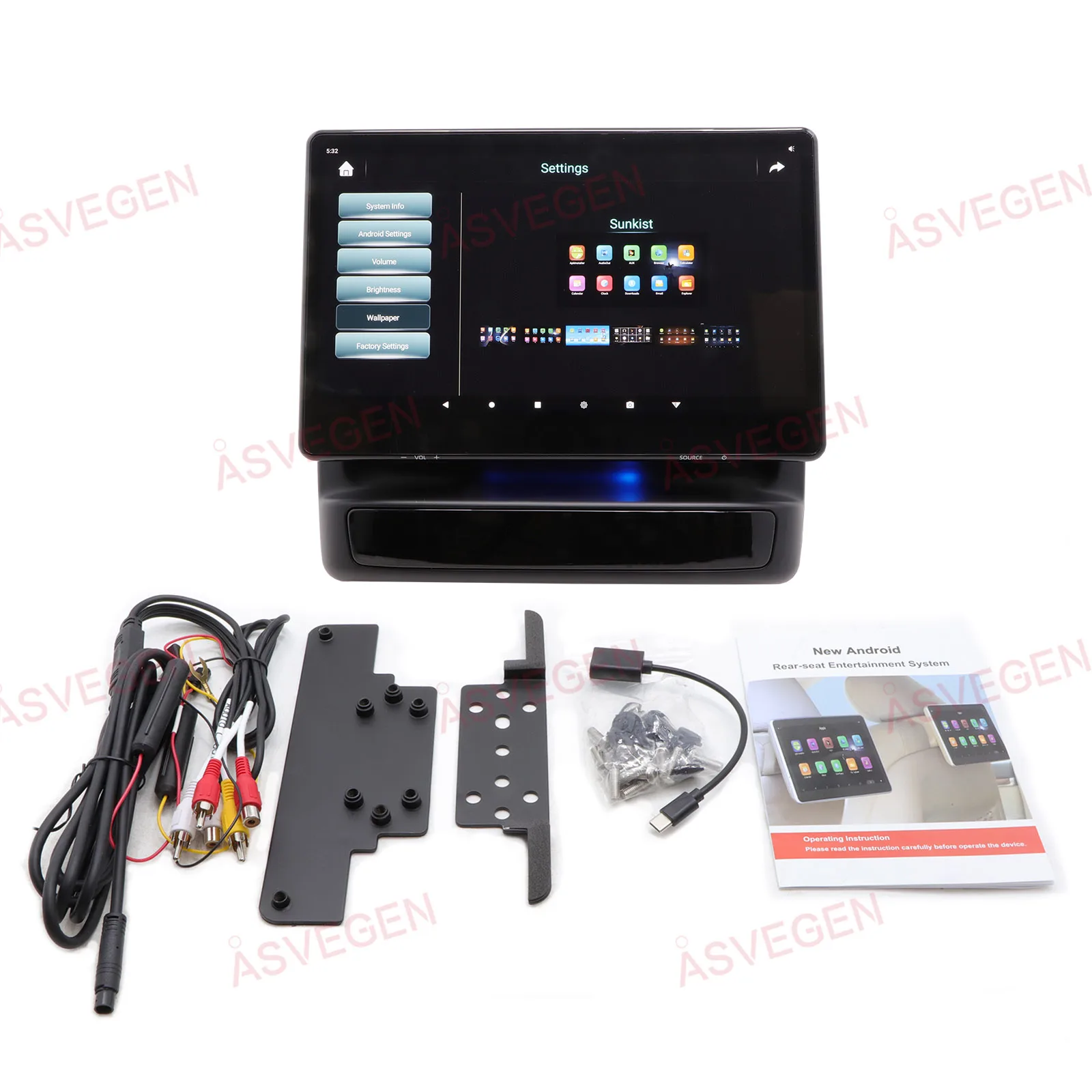 14 Android 16 Car Headrest Monitor for LC300 Prado LX600