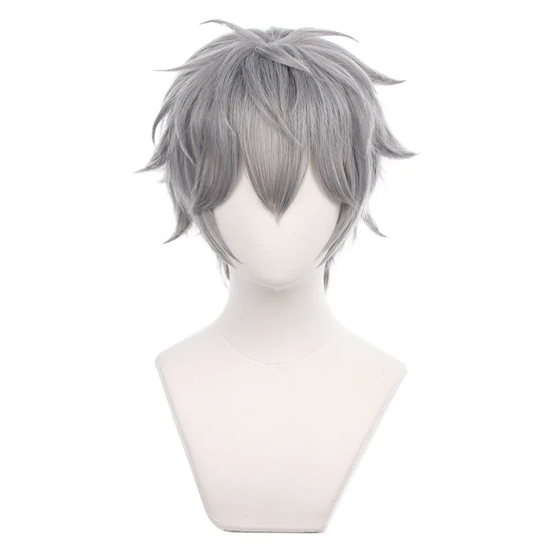 Game Ensemble Stars Sena Izumi Cosplay Wig Silver Gray Short Hair Heat Resistant Synthetic Halloween Party Accessories Props