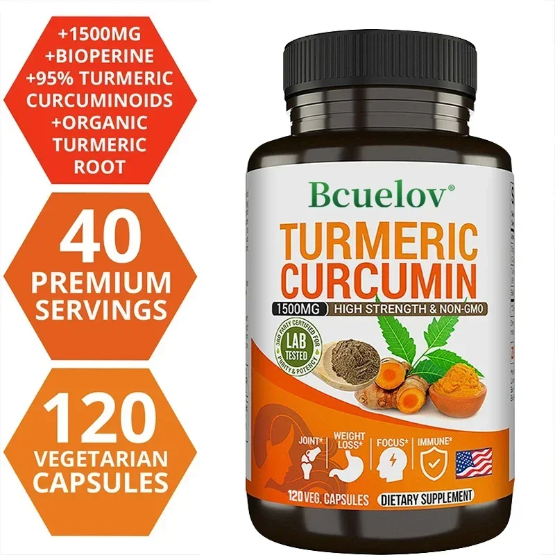 Curcumin Extract for Antioxidant Support - Bone and Joint Dietary Supplement Minimizes Oxidative Stress - Vegan - Non-GMO