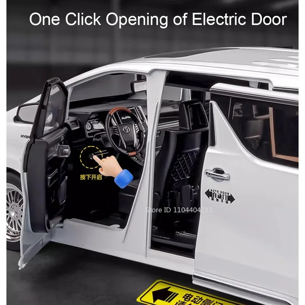 1:18 Alphard Land Cruiser LC300 Legering Modellen Speelgoed Diecast Auto Deuren Geopend met Geluid Licht Trek Metalen Voertuigen Volwassen Geschenken