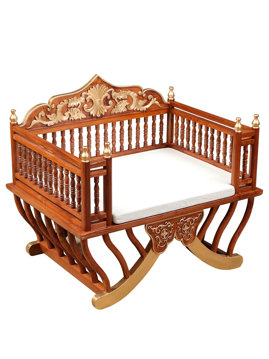 

New Chinese style solid wood living room sofa cushion with backrest South East Asia style Thai club