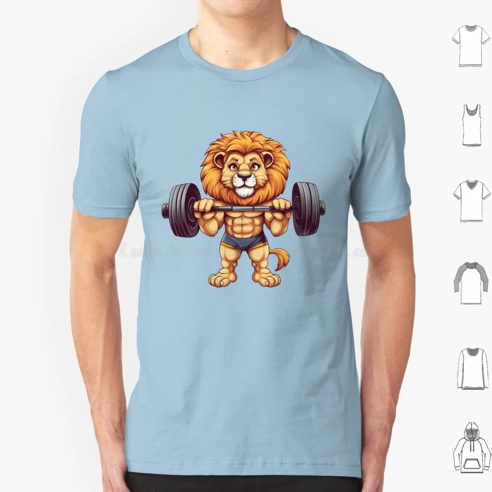 Heavy Lifting Lion T Shirt Men Women Kids 6xl Muscle Gym Fitness Healthy Weight Lift Animal Lion