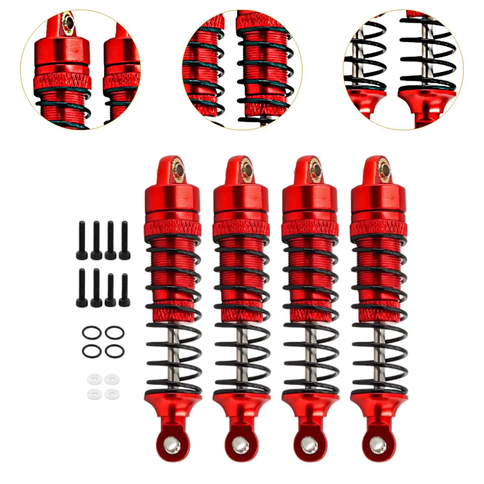 4x Zestaw amortyzatorów RC Wysokowydajne metalowe amortyzatory Części do aktualizacji RC Model pojazdu Części do 7665 D90 1:18 Skala RC