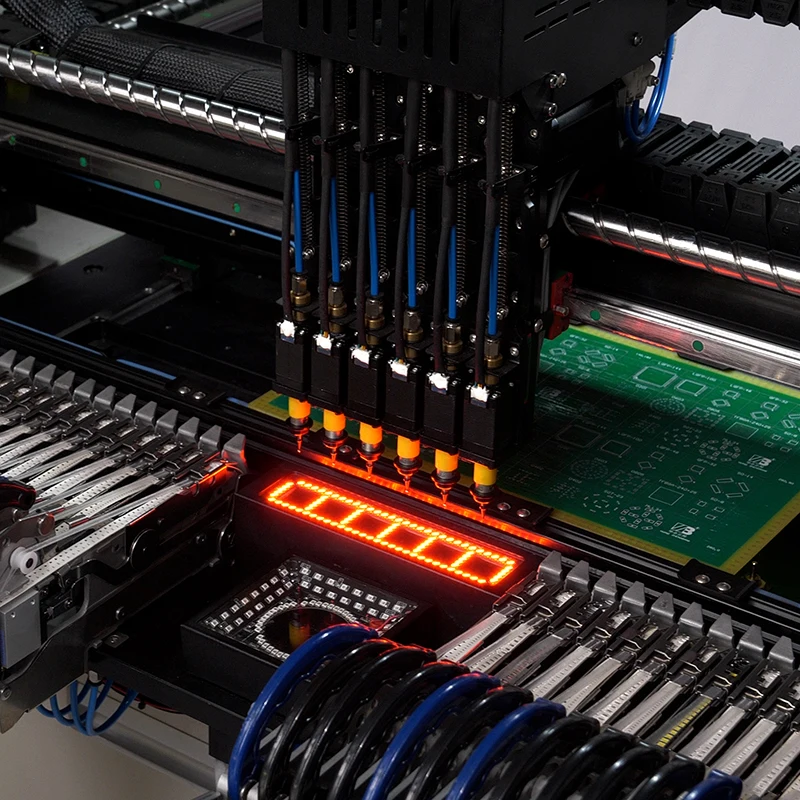 เต็มอัตโนมัติความแม่นยำสูง Pick And Place เครื่อง Smt 6หัวความเร็วสูง PCB Assembly เครื่อง Smt LED การผลิตสาย