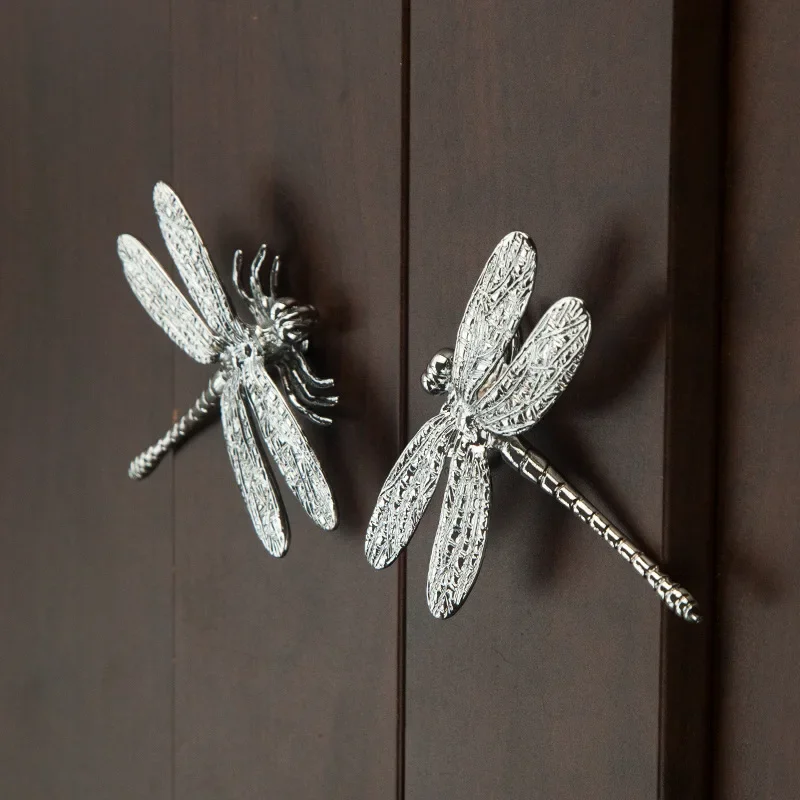 Nordic Gold Dragonfly Single Hole Brass Furniture Handle Luxurious Kitchen Drawer Handles Hardware Dresser Cabinet Pulls