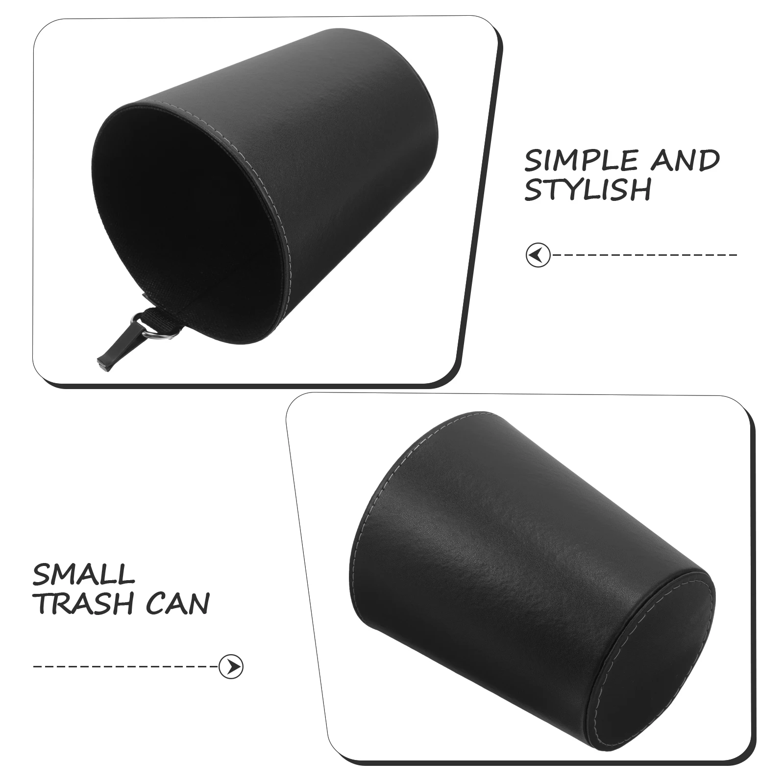 

Car Trash Can Weatherproof Compact Garbage Bin for Auto Space Saving Mini Trash Bin Black Color Elegant Design