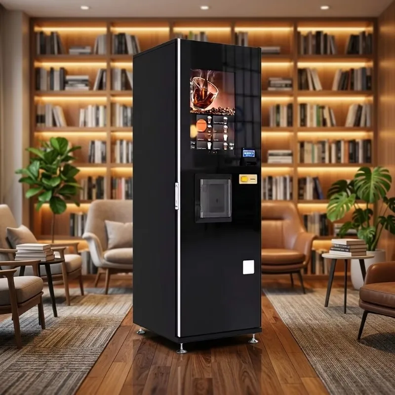 Commercial freshly ground coffee vending machine with chiller, 5 storage tanks, 7g coffee brewer