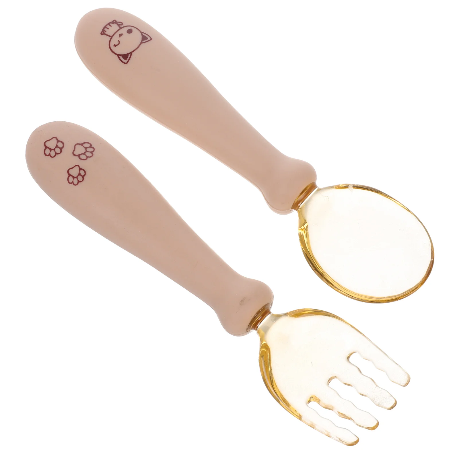 

1 комплект, силиконовая детская вилка и ложка, гибкий дизайн для малышей, безопасный, нежный на десны, легкое обучение еде