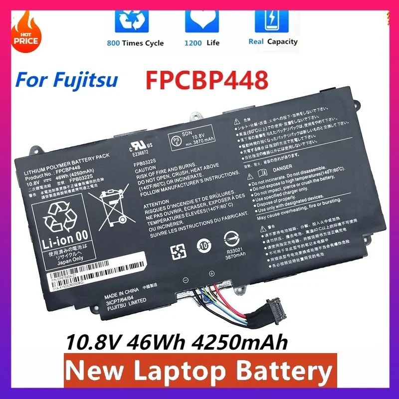 New FPCBP448 10.8V 46Wh FPB0322S Laptop Battery for Fujitsu Q736 Q737 Q775 CP675904-01 Notebook Battery