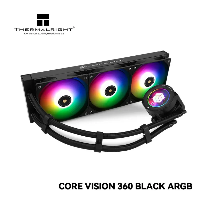 Imagem -02 - Thermalright-core Vision 360 Tela Lcd Tudo-em-um Água Frio Radiador Argb Preto Suporte Lga1700 115x Am5 2.1