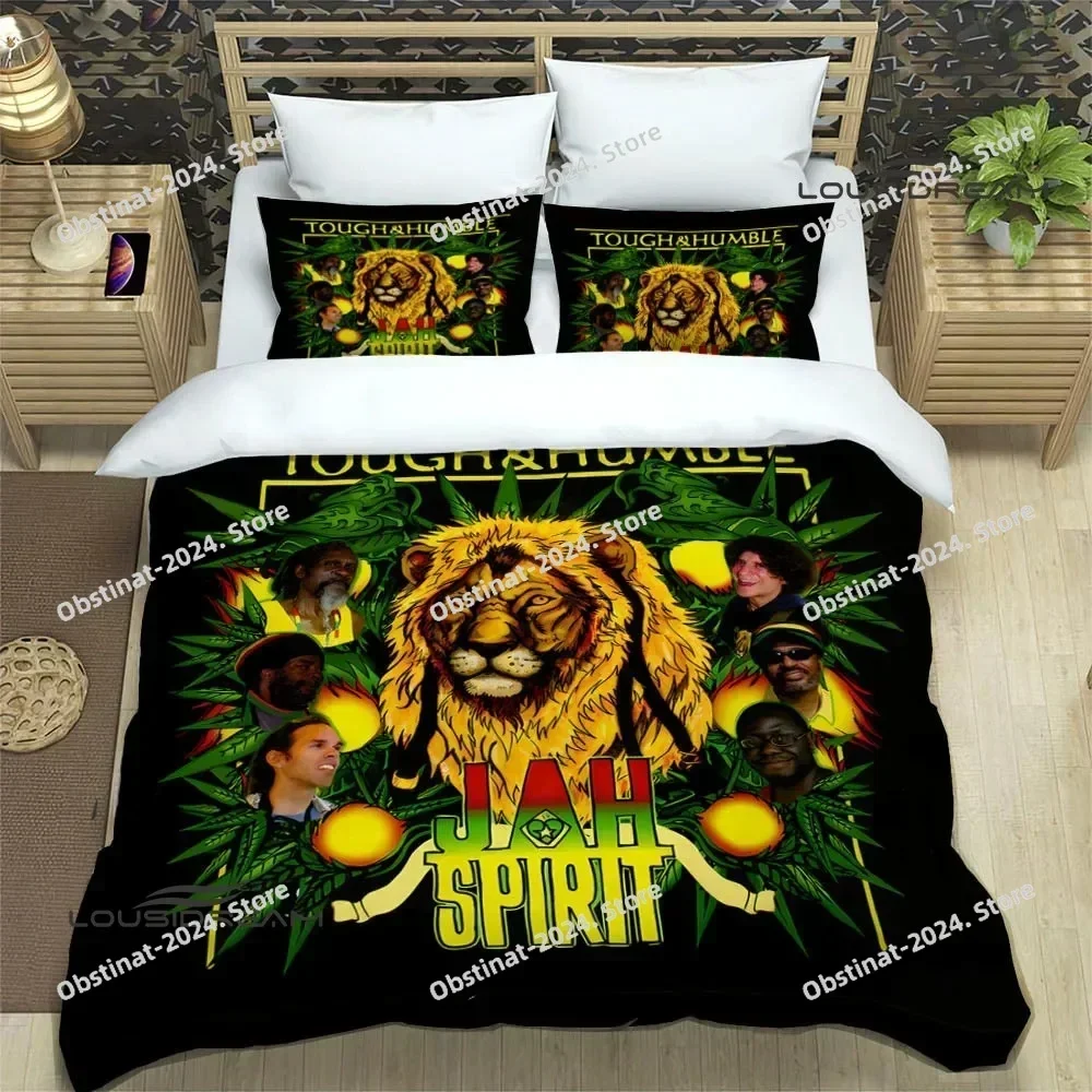 Bob Marley Lion Maple Leaf Bedding Set Printed single Comforter Quilt Bed Cover Duvet Cover Pillow Case 3 Pieces Kids Adult Size