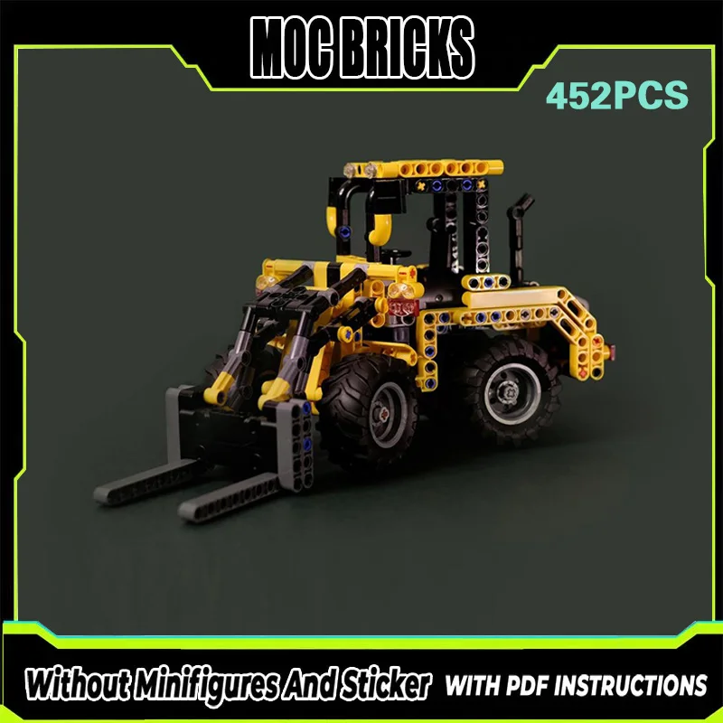 

City Car Model MOC Building Bricks Compact Wheel Loader With Fork Modular Technology Gifts Holiday Assemble Children Toys Suit