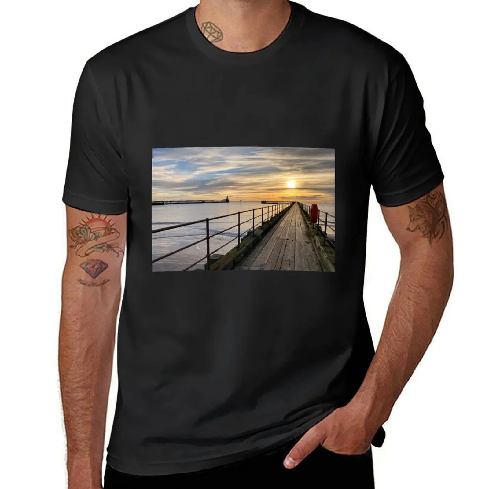 January sunrise at the mouth of the River Blyth - Landscape (2) T-Shirt funnys graphics tshirts for men