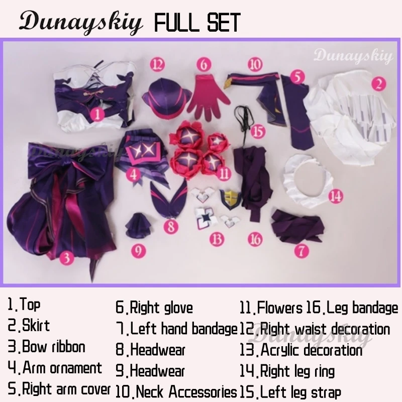 시린 코스프레 코스튬 가발 할로윈 크리스마스 축제 파티 패션 역할 놀이 게임, 혼카이 임팩트 3 번째 시린 코스프레 코스튬