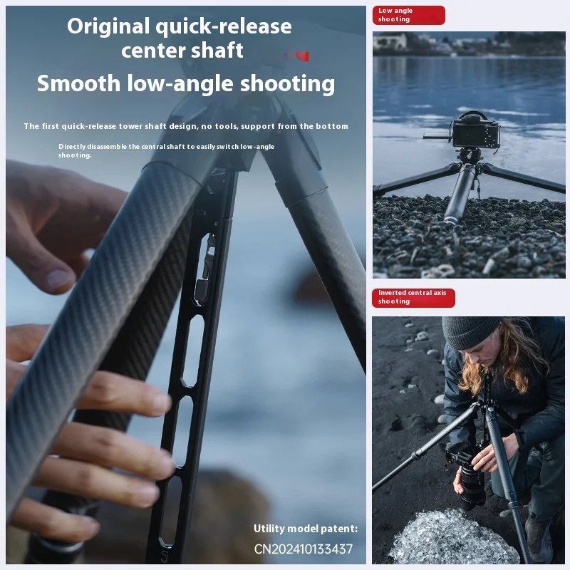 Ulanzi TreeRoot Carbon Fiber Tripod Portable 1.3m Quick Lock Travel Tripod F38 Professional Outdoor Photography Camera Stand
