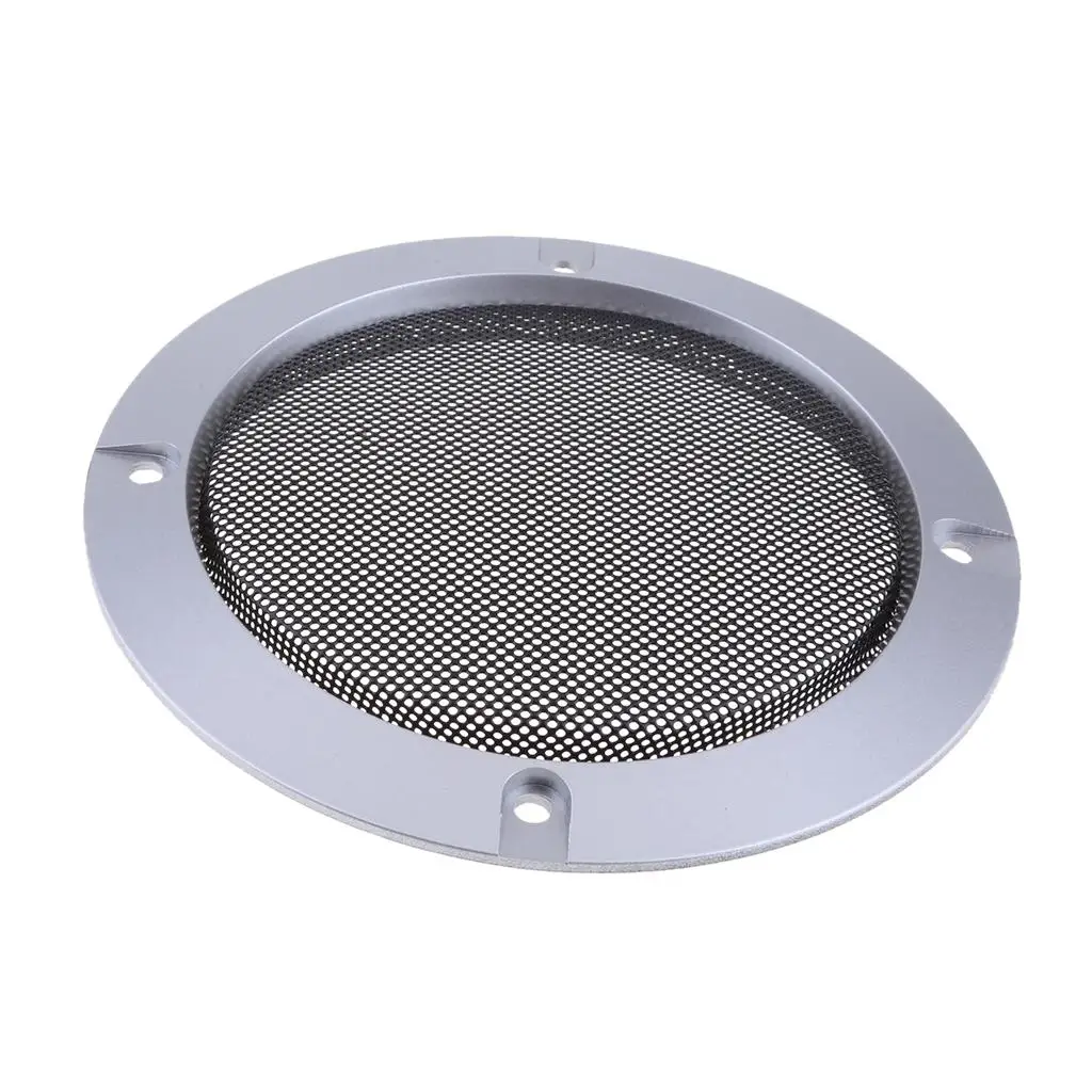 4 Inch Replacement Round Speaker Protective Mesh Cover Case With 4 Pcs Screws Silver