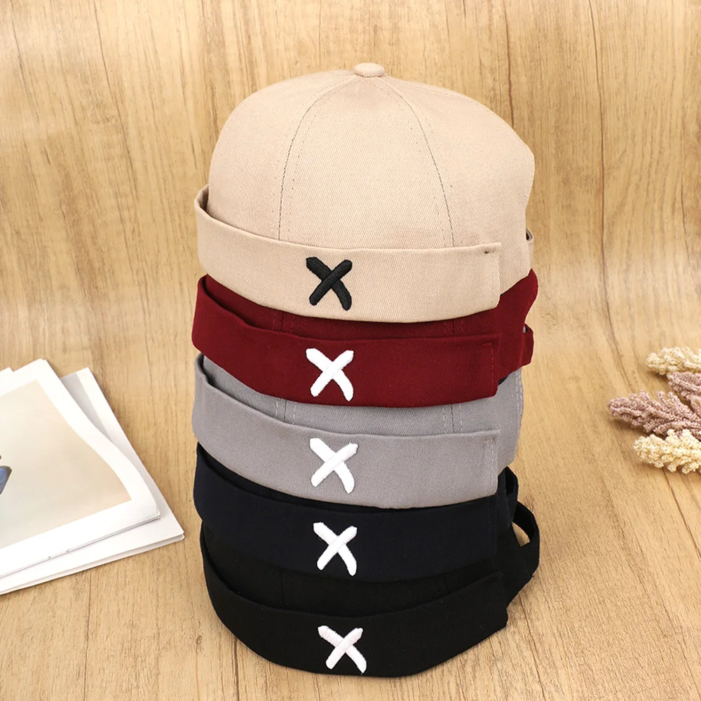 Hot Sale! Vintage Men Brimless Hip Hop Hats Beanie Hat Docker Hats Summer Sun Hats Skullies Cap Solid Color Soft Hats Streetwear