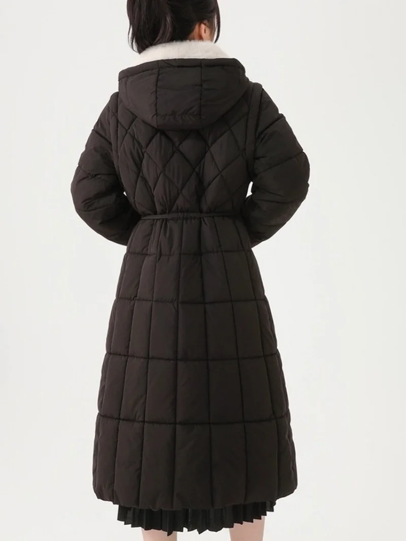 Parka abrigo mujer invierno largo algodón Casual con capucha, mangas desmontables chaleco medio a largo, prendas de vestir exteriores ajustadas de moda w1810