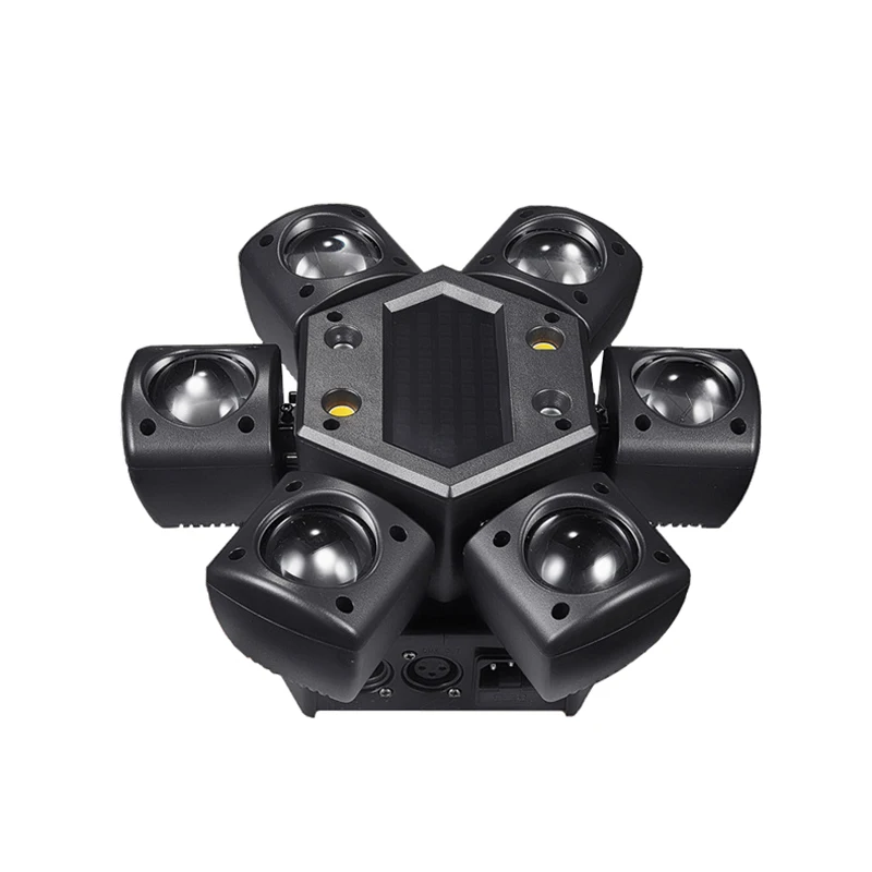 Six Arms RGBW LED Beam Moving Head Light DMX Pattern Strobe  Stage Lighting Remote Control Disco Halloween Xmas DJ Lights