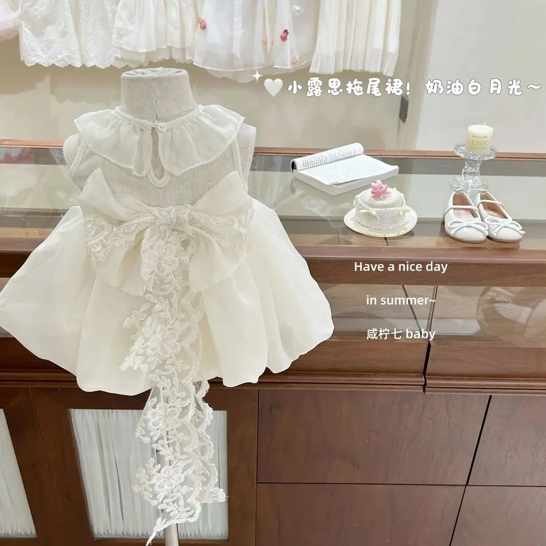 Tailed Skirt Baby Girls Summer New Fluffy Flower Bud Princess Dress Heavy-duty Birthday Dress 2026 Summer New
