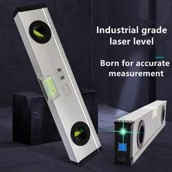 Laser Level Magnetic Level Ruler Angle Meter Vertical Horizontal USB Charging Balance Spirit Level Ruler for DIY Home Decoration