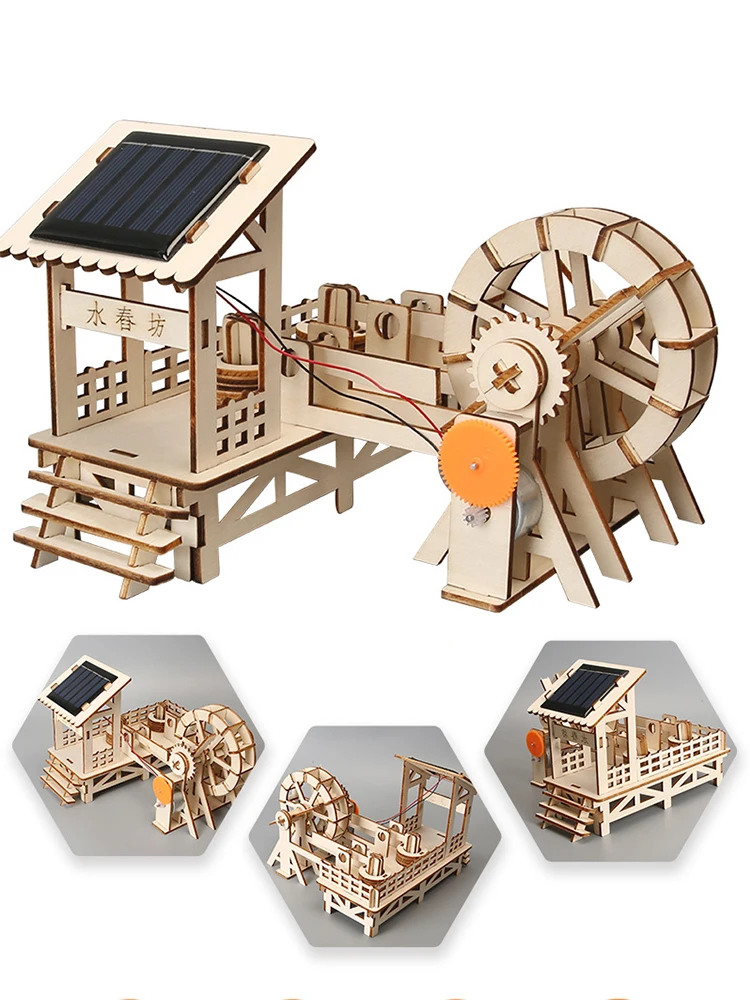 Ruota idraulica a energia solare Giocattoli scientifici per bambini Kit di apprendimento della fisica tecnologica STEM fai-da-te Divertenti sussidi didattici Giocattoli educativi