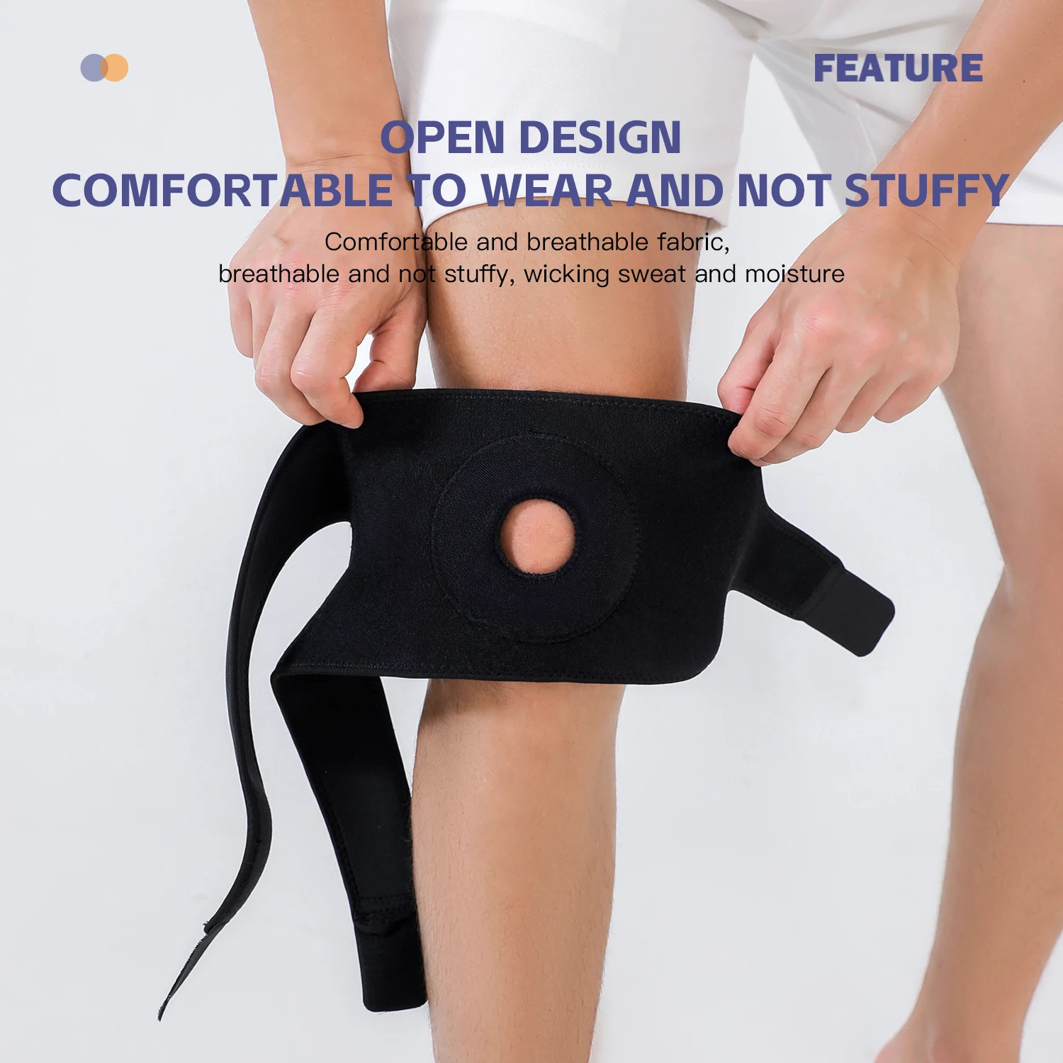 1PCS Adjustable Elastic Knee Support Brace Kneepad Patella Knee Pads Hole Sports Kneepad Safety Guard Strap For Running Dancing