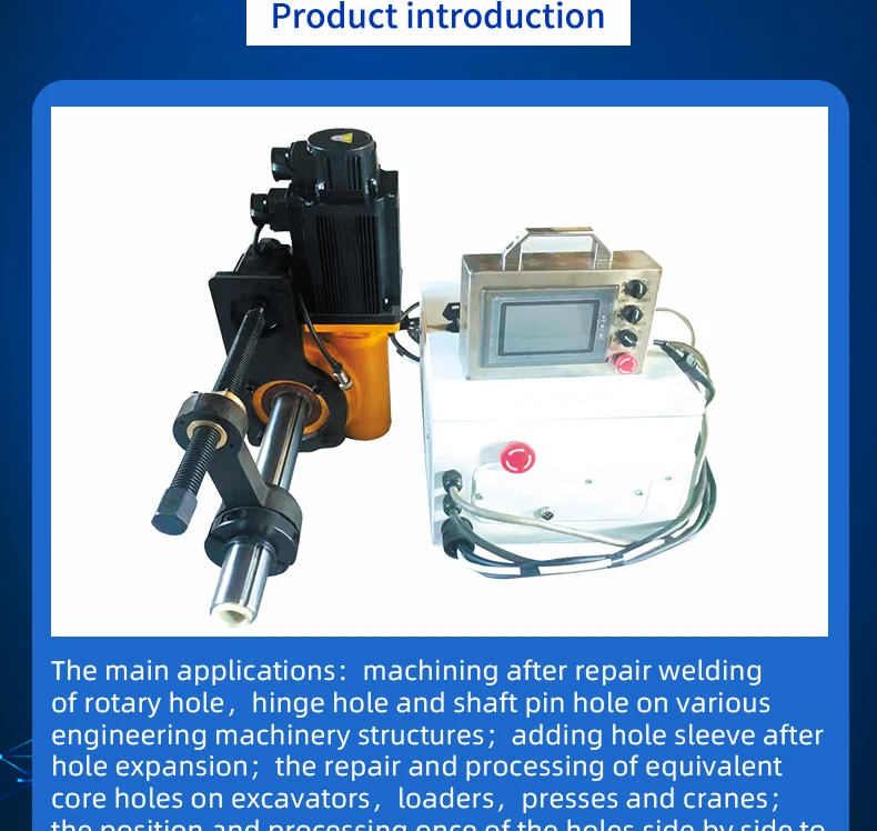 Worm Drive Portable Line Boring and Auto Welding Machine Servo Motor 50mm Boring Bar Excavator Repair Xdt50