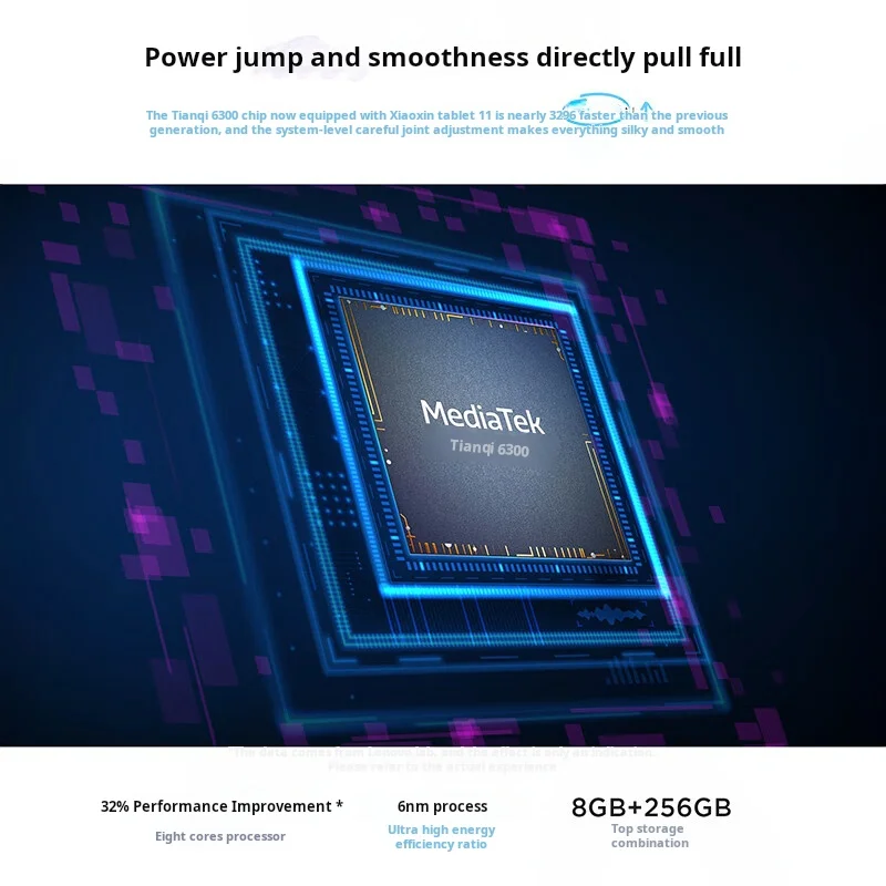 Lenovo Xiaoxin Pad 11 Tablet 11" 2.5K Display per la cura degli occhi MediaTek Dimensity 6300 2TB Memorizzazione espandibile AI Tablet ad alte prestazioni
