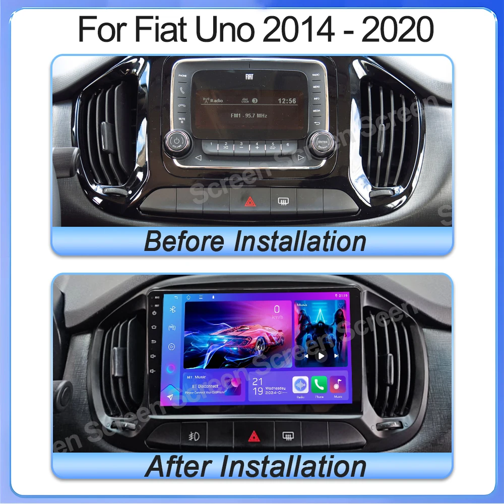 Android 16 For Fiat Uno 2014 - 2020 Car Radio Multimedia Video Player Bluetooth Mirror Link Touch Screen 2 Din RDS DSP 5g Wifi