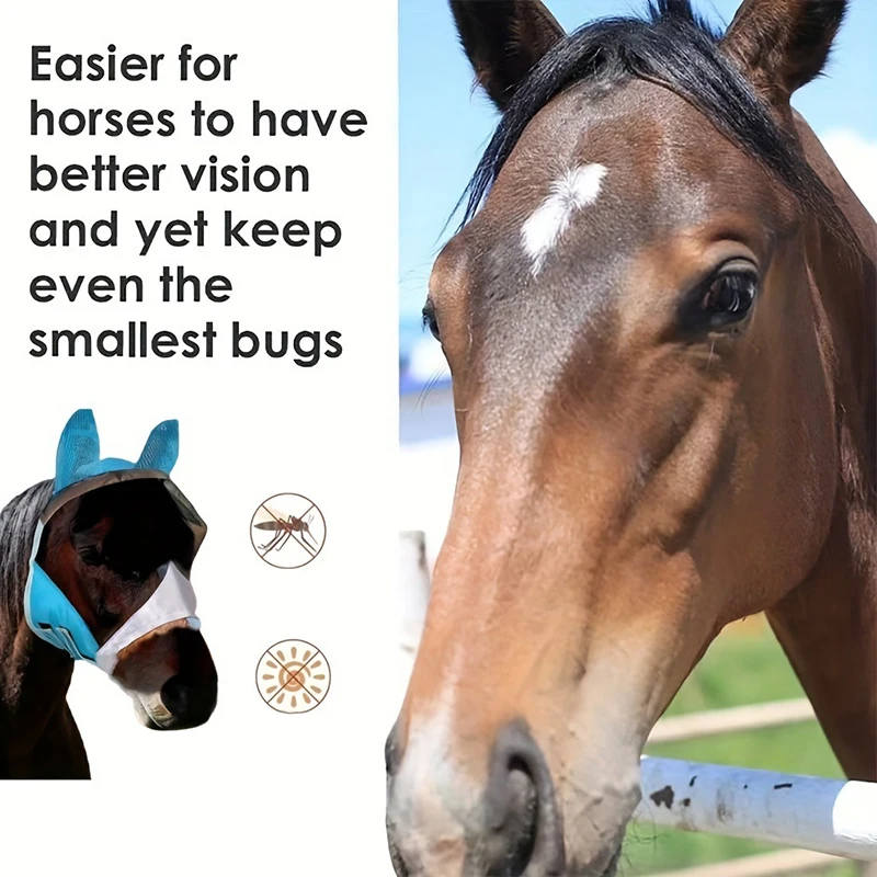 Anti-mosquito Horse Hood, Multi-size Breathable Horse Mask, Suitable For Small, Medium And Large Horses, Pasted To Prevent Mosqu