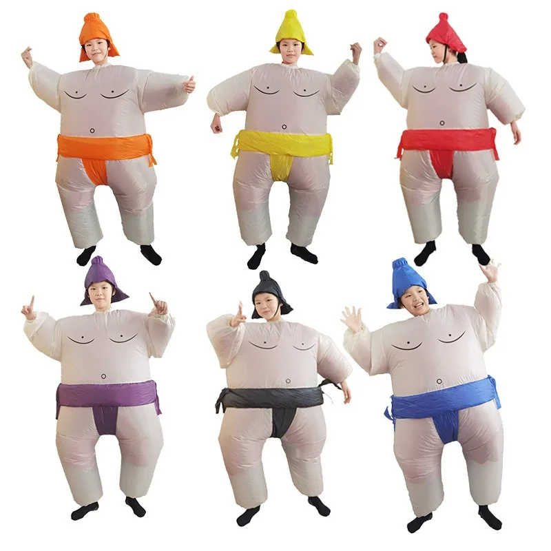 Adult Sumo Wrestler Costume Inflatable Suit Blow Up Outfit Cosplay Halloween Carnival Party Funny Dress For Men