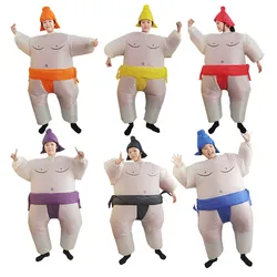 Adult Sumo Wrestler Costume Inflatable Suit Blow Up Outfit Cosplay Halloween Carnival Party Funny Dress For Men