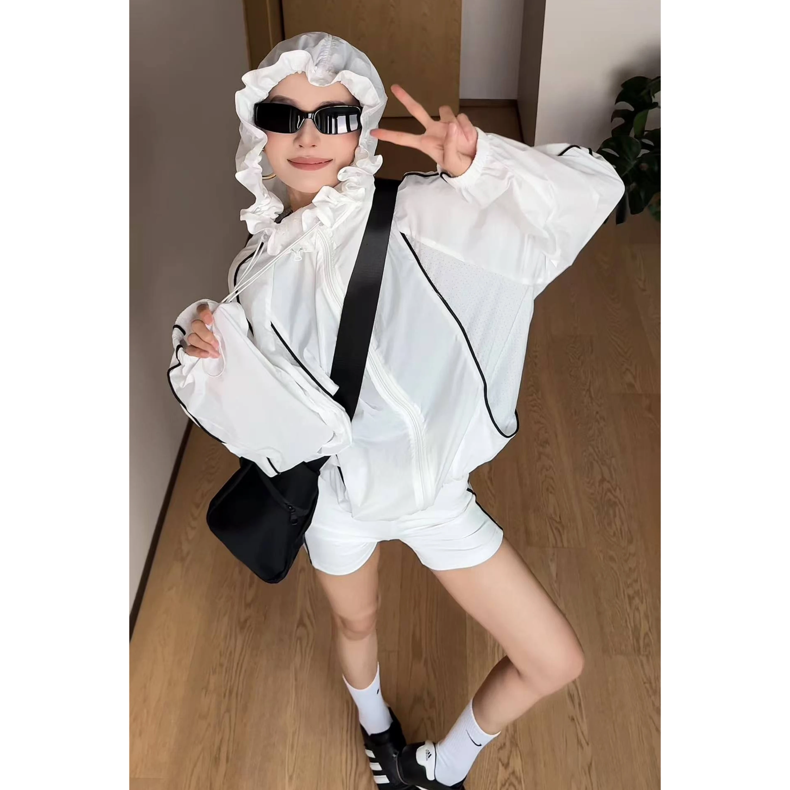 

Легкий женский кардиган Cizzlemore с капюшоном для защиты от солнца, свободного кроя, с длинными рукавами, для весенних прогулок