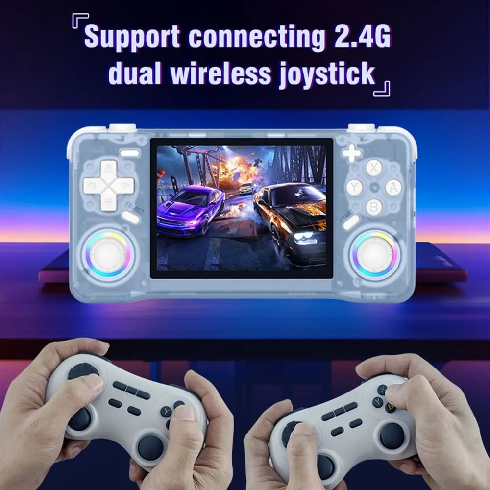 XF35H Портативная игровая консоль с открытым исходным кодом, 3,5-дюймовый iPS-экран, 4000 мАч, игровой автомат, 1 ГБ + 8 ГБ ОЗУ, двойной джойстик, карманный видеоплеер