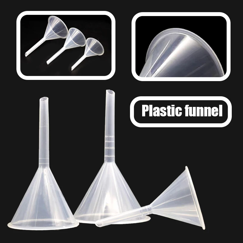 

90mm Mouth Dia Laboratory Clear Filter Funnel Plastic For Perfume Liquid Essential Oil Filling Empty Bottle Packing Tool