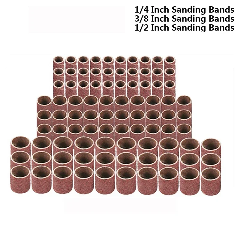 Sanding Drum Set Sanding Cap Bands For Electric Manicure Machine 80-600 Grit Nail Drill Dremel Grinding Bit Files Pedicure Tool