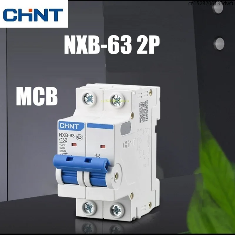 CHINT MCB NXB-63 2P 2A 10A 16A 32A 40A 63A Miniature Circuit Breaker C Curve AC 230/400V DIN Rail Mounting Miniature Household