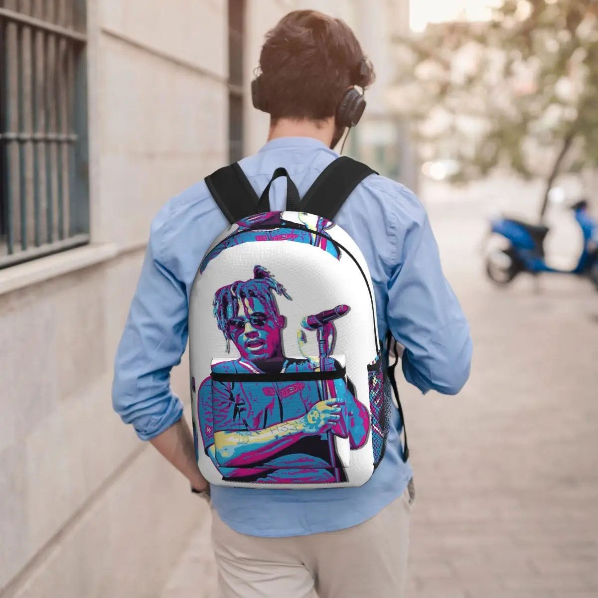 Juice Wrld Retro Student Backpack School Bag Hiking Travel Daypack for Boys Girls Bookbag Shoulder Bags