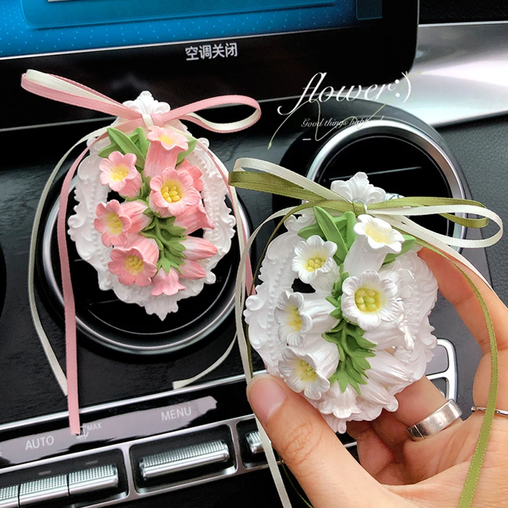 

Car Air Freshener for AC Vents - Lily of the Valley Scented Wind Chime, Light Fragrance, Luxury Auto Interior Ornament