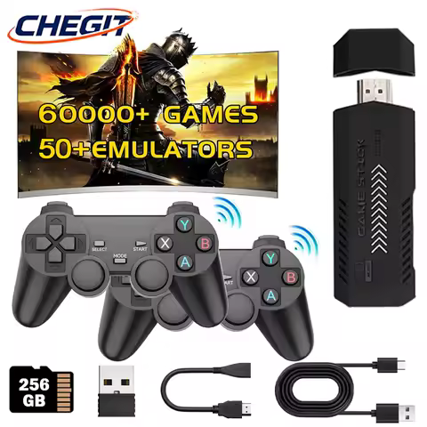 NEW X2 Plus 4K HD Wireless Controller Classic Video Game Console 256 GB Gaming Stick 60000+Games 50+ Emulators for PSP/PS1/GBA